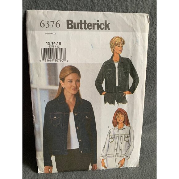 Butterick Misses Jacket Sewing Pattern sz 12-16 6376 - uncut - Picture 1 of 4